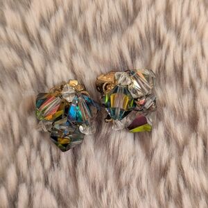 Crystal Cluster Clip-On Earrings